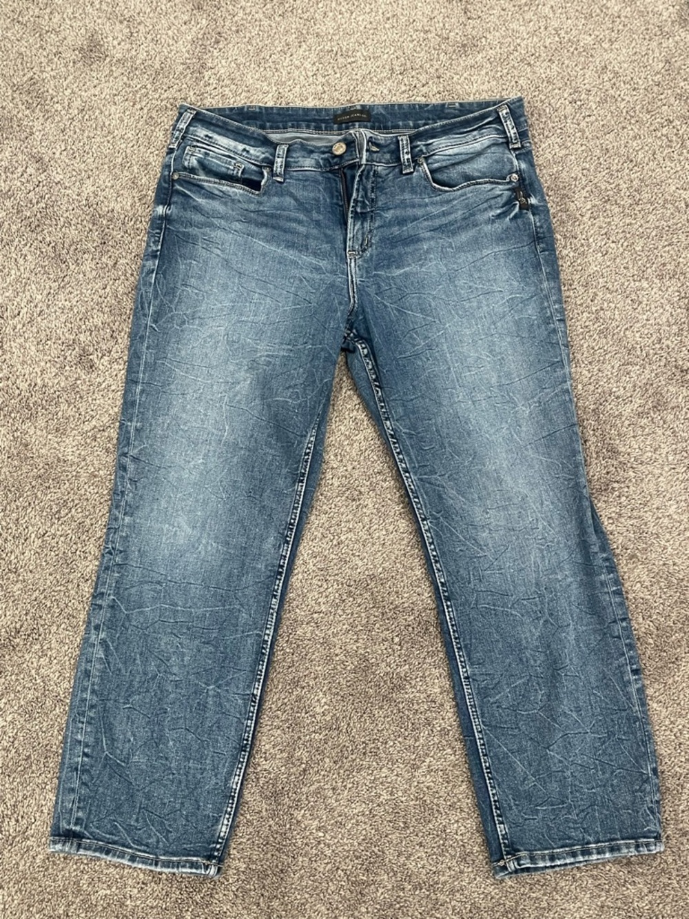 Silver Jeans Suki Straight Crop Jeans Women’s W36/L27 Medium Wash Stretch Denim